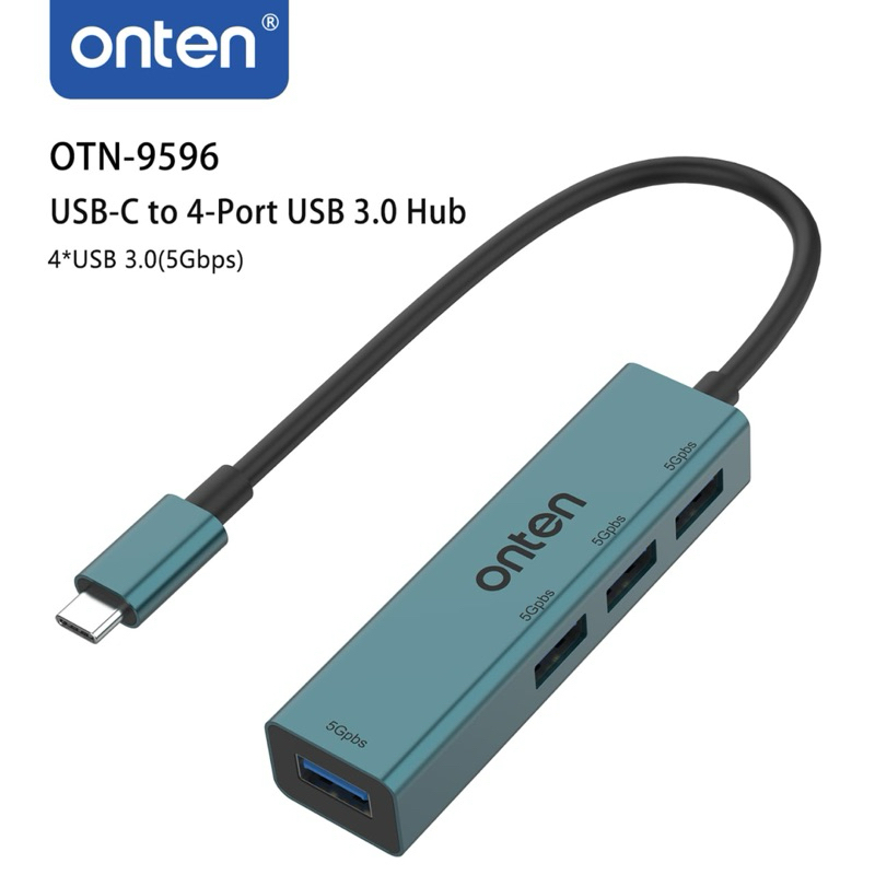 ONTEN TYPE-C ถึง 4 พอร์ต 5 GBPS USB HUB OTN-9596
