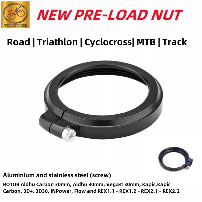ใหม่ ROTOR PRE-LOAD PRELOAD NUT ROTOR Aldhu Carbon 30mm 24mm Road | ไตรกีฬา | ไซโคลครอส| จักรยานเสือ