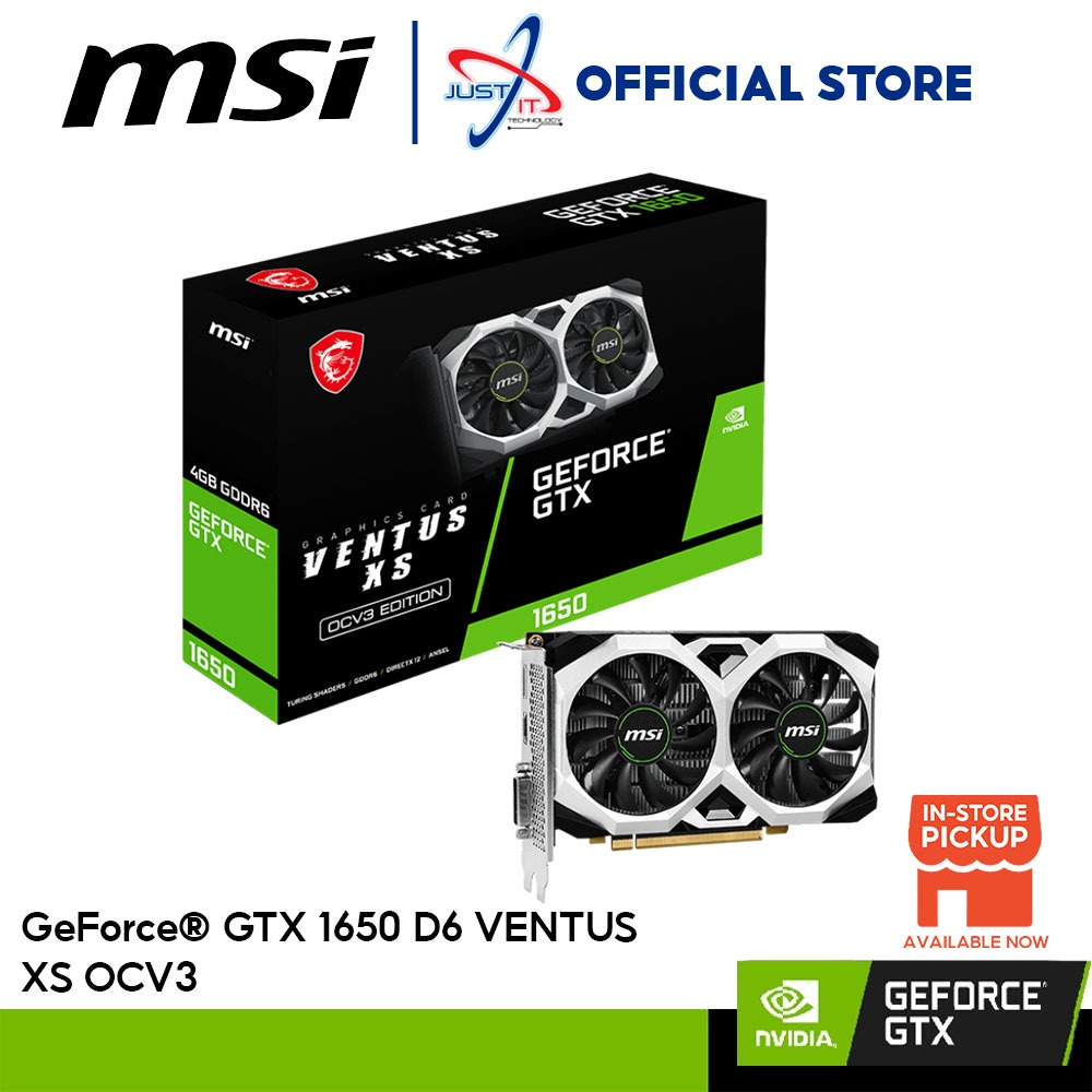 การ์ดจอ MSI GEFORCE GTX1650 VENTUS XS OCV3 EDITION 4GB DDR6