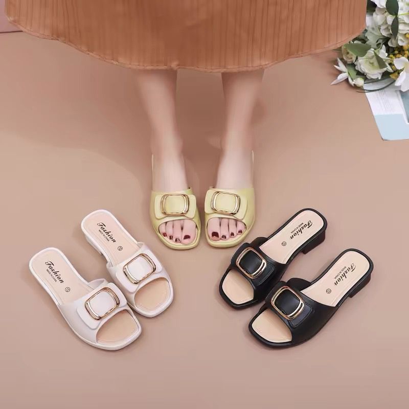 รองเท้าแตะแฟชั่นสตรี MFW08-W56 กันลื่นพื้นหนา Tapak Tinggi Dan Tebal