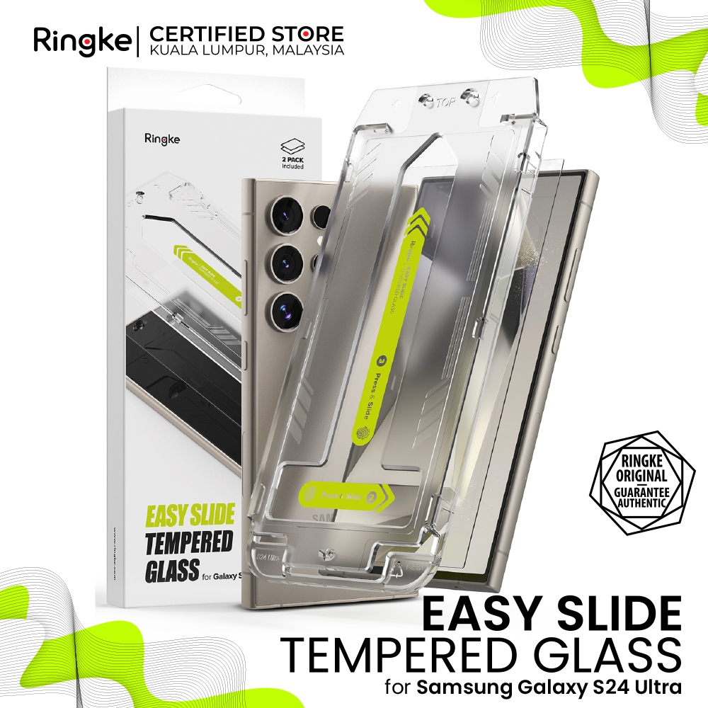 RINGKE EASY SLIDE TEMPERED GLASS Zero Changes Failure Samsung Galaxy S24 Ultra (2-Pack) กระจกนิรภัยแ