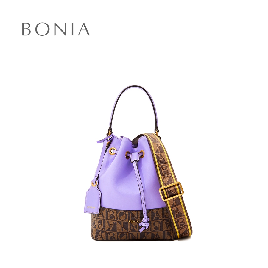 Bonia กระเป๋าทรงถัง ขนาดเล็ก ลายลาเวนเดอร์ ซาวีน่า ดิจิทัล