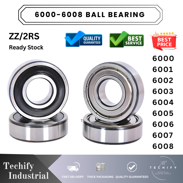 6000 6001 6002 6003 6004 6005 6006 6007 6008 ZZ/2RS DEEP GROOVE BALL BEARING ฝาครอบโลหะ RUBBERCOVER