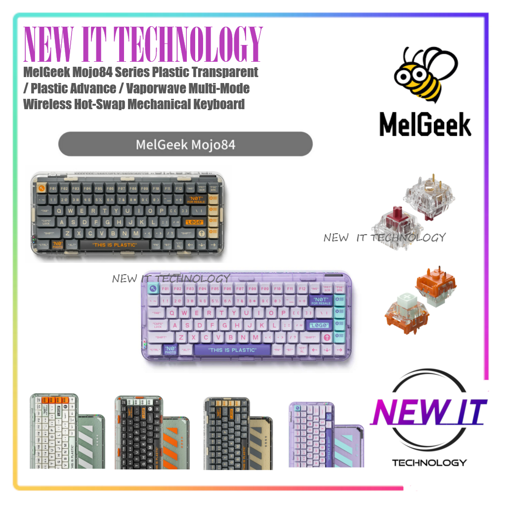 MelGeek Mojo68&Mojo84 Series Plastic Transparent|Advance|Vaporwave|Pigeon MultiMode Wireless HotSwap Mechanical Keyboard