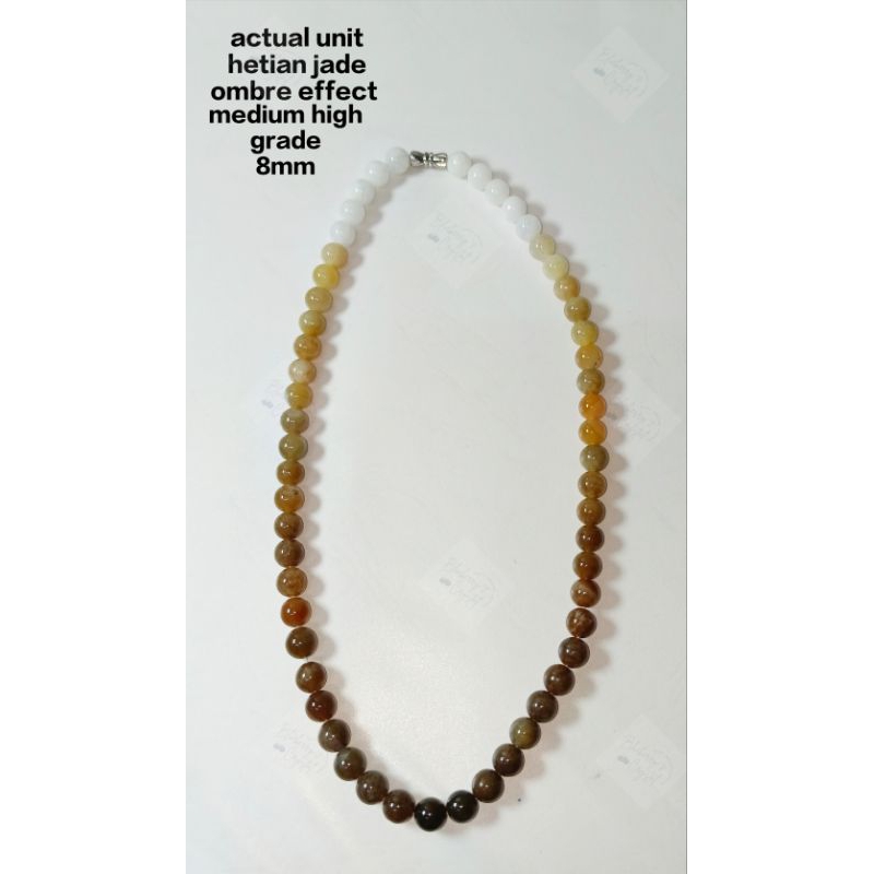 (NECKLACE) สร้อยคอ OMBRE EFFECT HETIAN JADE (8MM) -45CM
