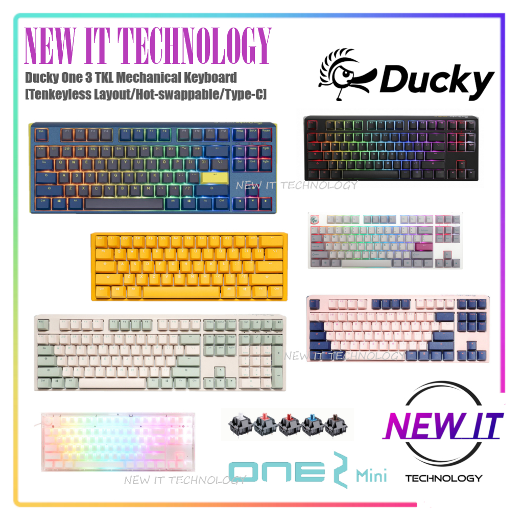 Ducky One 3 TKL Wired PBT Double-shot Mechanical Gaming Keyboard [เค้าโครงสิบคีย์/แบบถอดเปลี่ยนได้/T