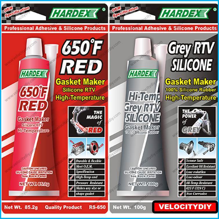 HARDEX RS-650 650oF เครื่องทําปะเก็นสีแดง/HARDEX RS-625 Hi-Temp สีเทา RTV ซิลิโคน/Gam/Gum