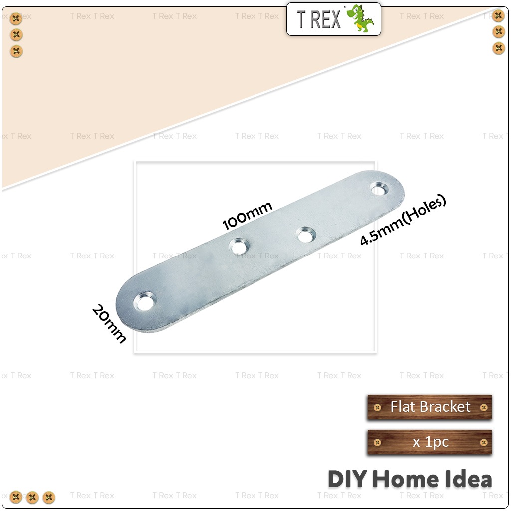T Rex DIY 20mm x 100mm เฟอร์นิเจอร์ขายึดแบน / ที่รัดข้อแบน / จานแบน / แถบแบน / เบสิ