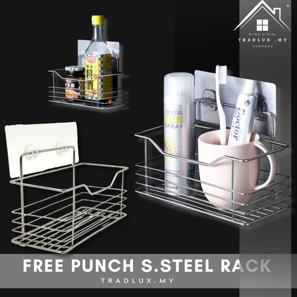 Tradlux Stainless Steel Wall Mounted Rack Bathroom Shower Shelf, Shower Rack/Wall Rack