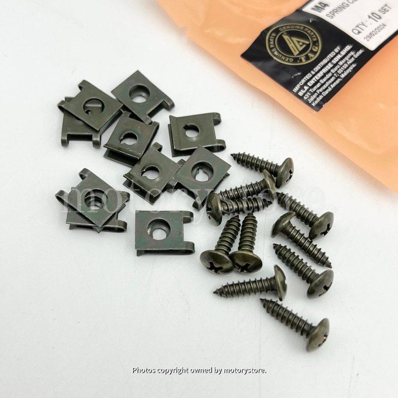 M4 SPRING CLIP + SCREW (1 ชิ้น / 1 ชุด) BODY SCREW SKRU CLIP COVER SET COVERSET SCREW SKRU