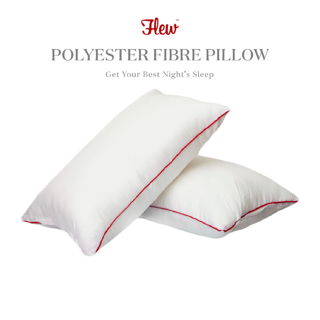 Flew Hotel Premium Pillow หมอน Fibre โพลีเอสเตอร์ 100% พร้อมท่อ (18" x 28")