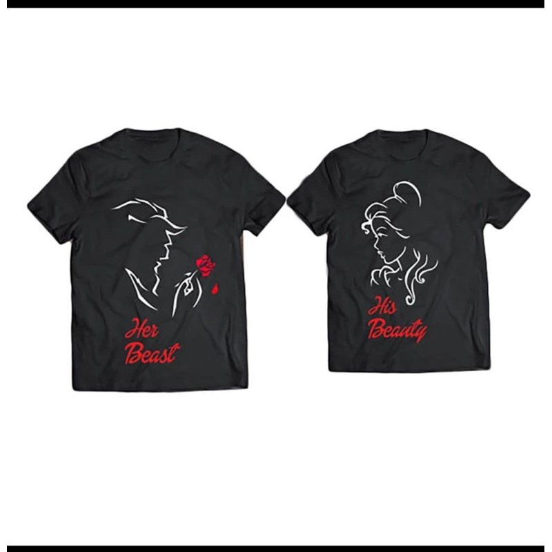 เสื้อยืด COUPLE HIS BEAUTY และ HER UNISEX ที่ดีที่สุด 100% COTTON PREMIUM QUALITY