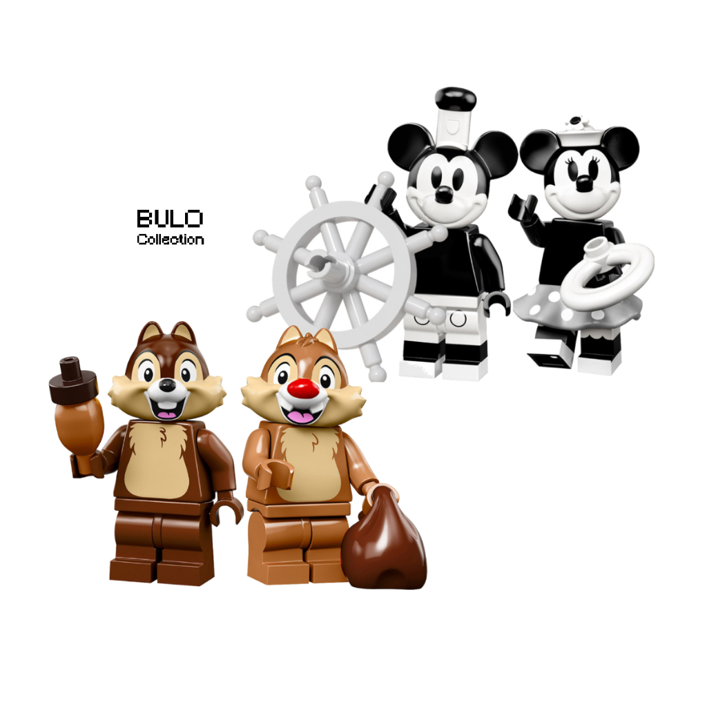 Mickey Minnie Chip Dale Custom Minifigures WM741 WM742 การ์ตูน Disney Mouse Building Blocks ประกอบอิ