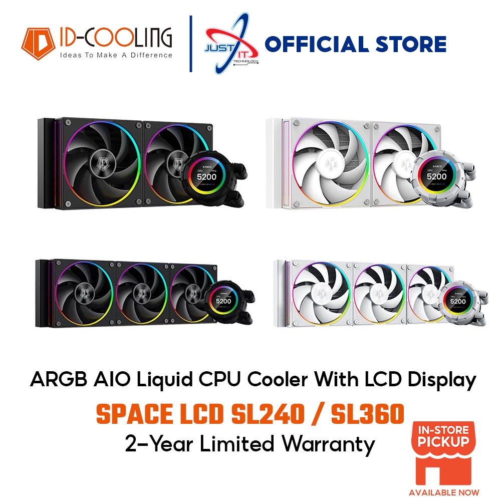 Id-cooling Space LCD Water Cooling - สีดํา/ขาว SL240/SL360