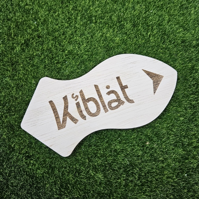 Tanda Arah Kiblat kayu Kiblat Signage ไม้ Kiblat Kibla ทิศทาง Pointer ฟรีเทปคู่