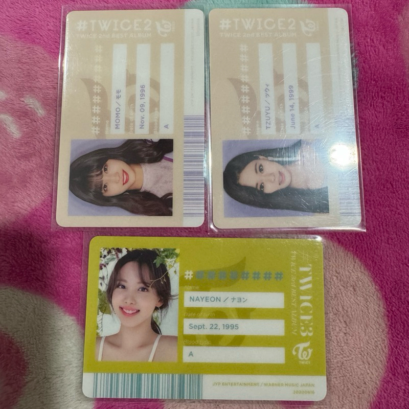 TWICE บัตร ID อย่างเป็นทางการของญี่ปุ่น Momo Tzuyu TWICE2, Nayeon TWICE3