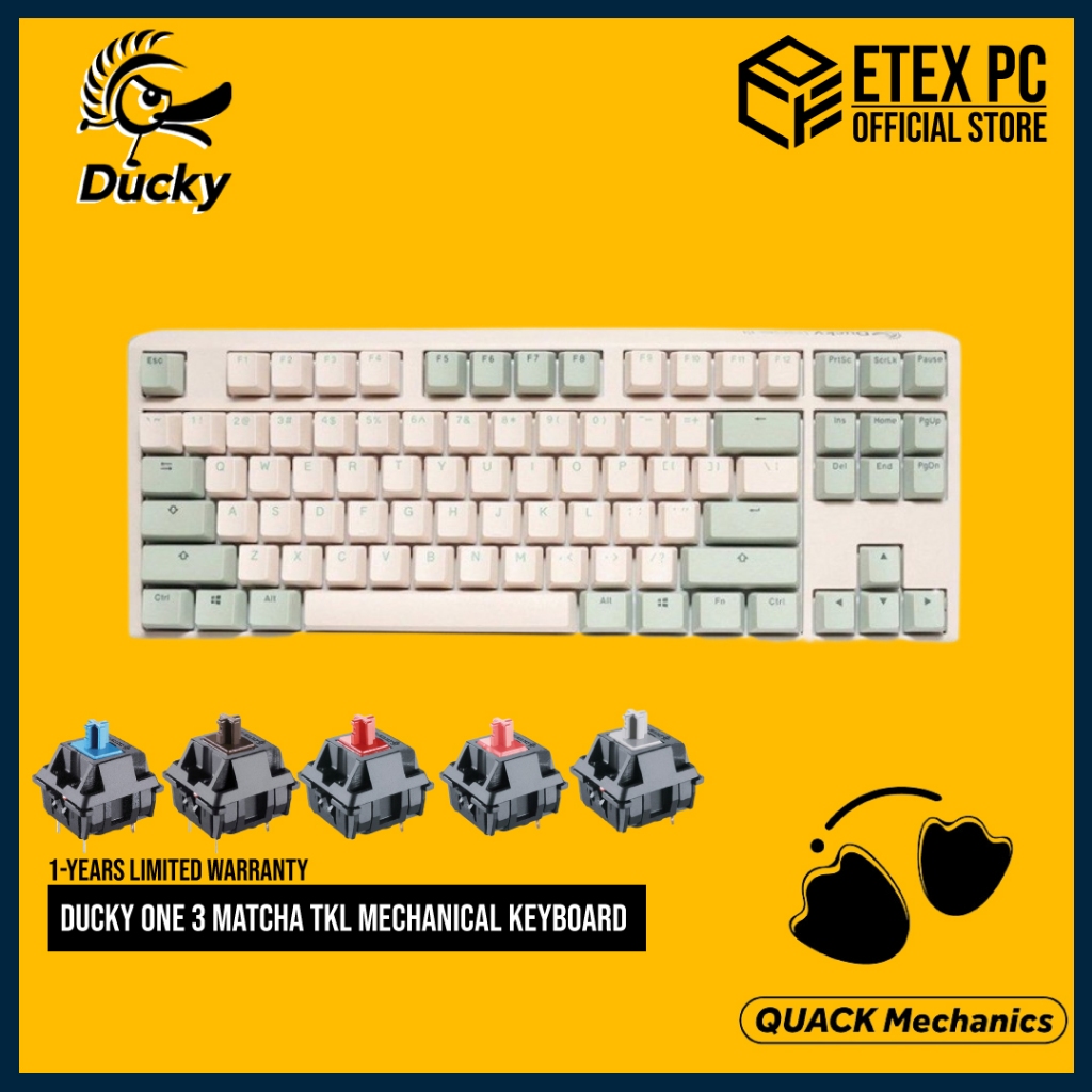 Ducky One 3 Matcha TKL Mechanical Keyboard ( Mx Brown / Mx Red / Mx Speed Silver / Mx Silent Red )