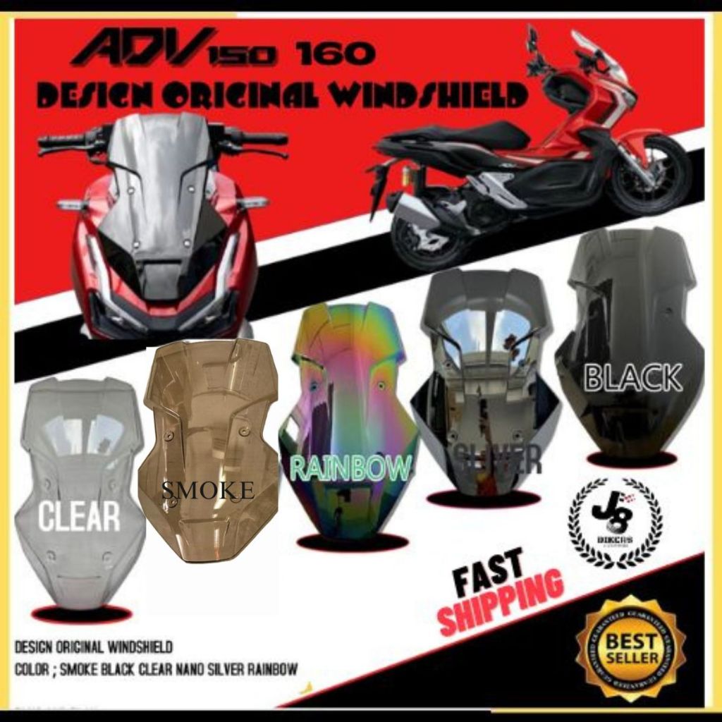 HONDA ADV 150 ADV 160 ออกแบบใหม่ WINDSHIELD VISOR SMOKE CLEAR RAINBOW BLACK WINDSHIELD ADX 160 X-ADV