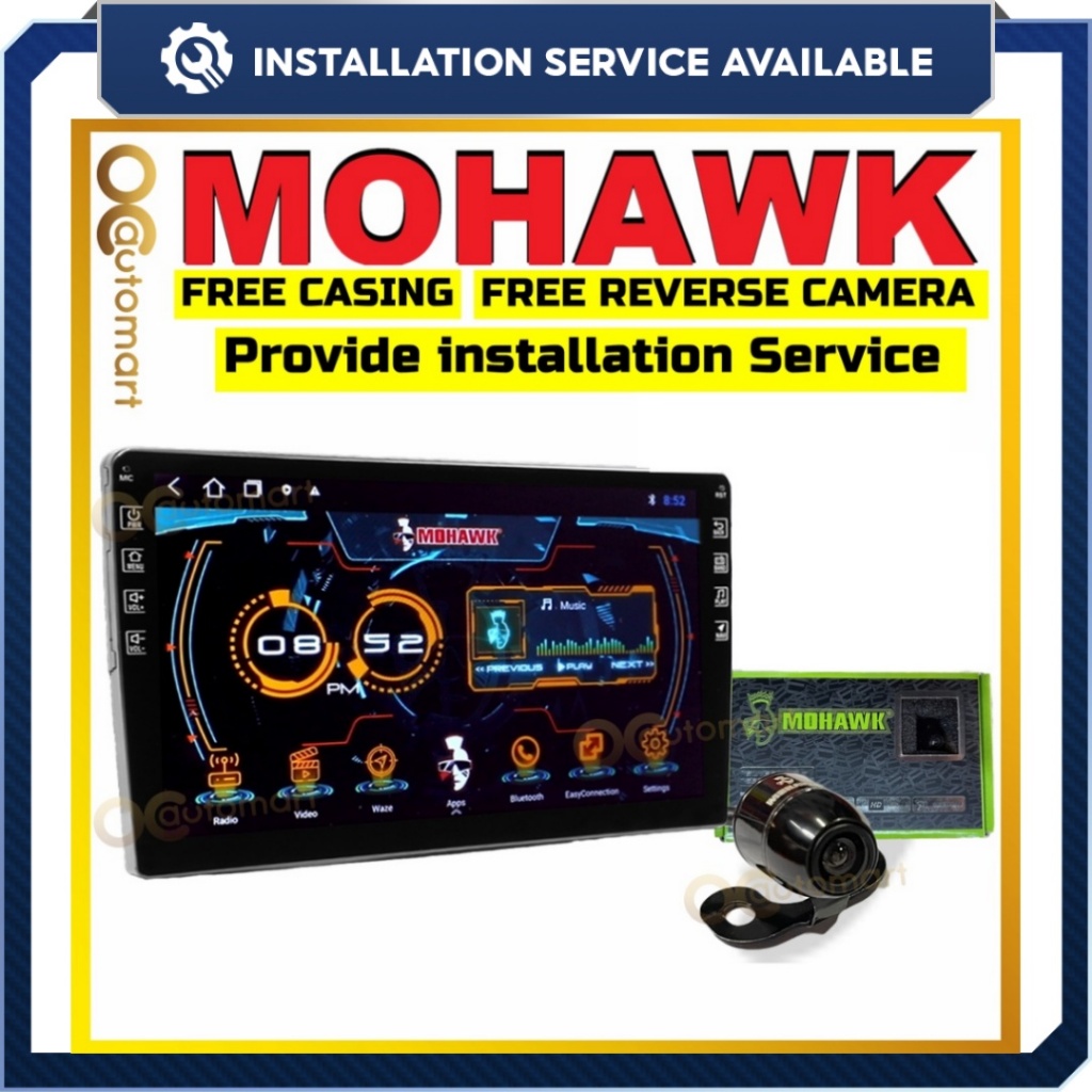 [ติดตั้งให้] Mohawk ฟรี CASING + REVERSE CAMERA MS Series เครื่องเล่น Android ในรถยนต์ QLED 1+32 2+3