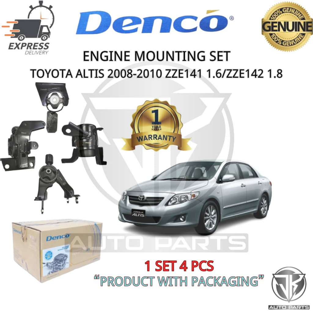 DENCO ENGINE MOUNTING SET TOYOTA ALTIS 2008-2010 ZZE141 1.6,ZZE142 1.8 (MK-210019)
