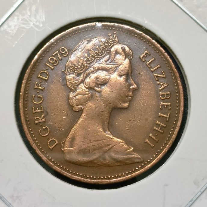 UK Queen Elizabeth II 2 Pence ใหม่ 1979