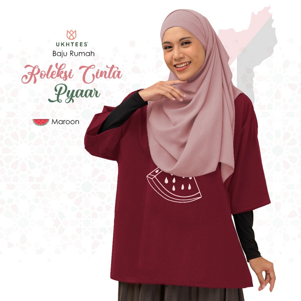 Baggy Tshirt/Baggy Baju/Plus Size Tshirt/Baggy Free Size/Baggy Plus Size/Ryaar Maroon Home Clothes