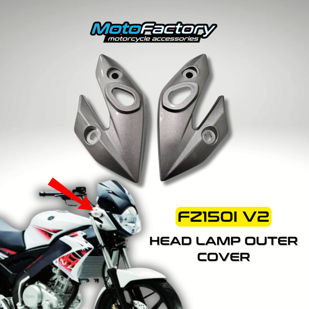 YAMAHA FZ150I V2 HEAD LAMP COVER OUTER COVER (GREY) 1PAIRS