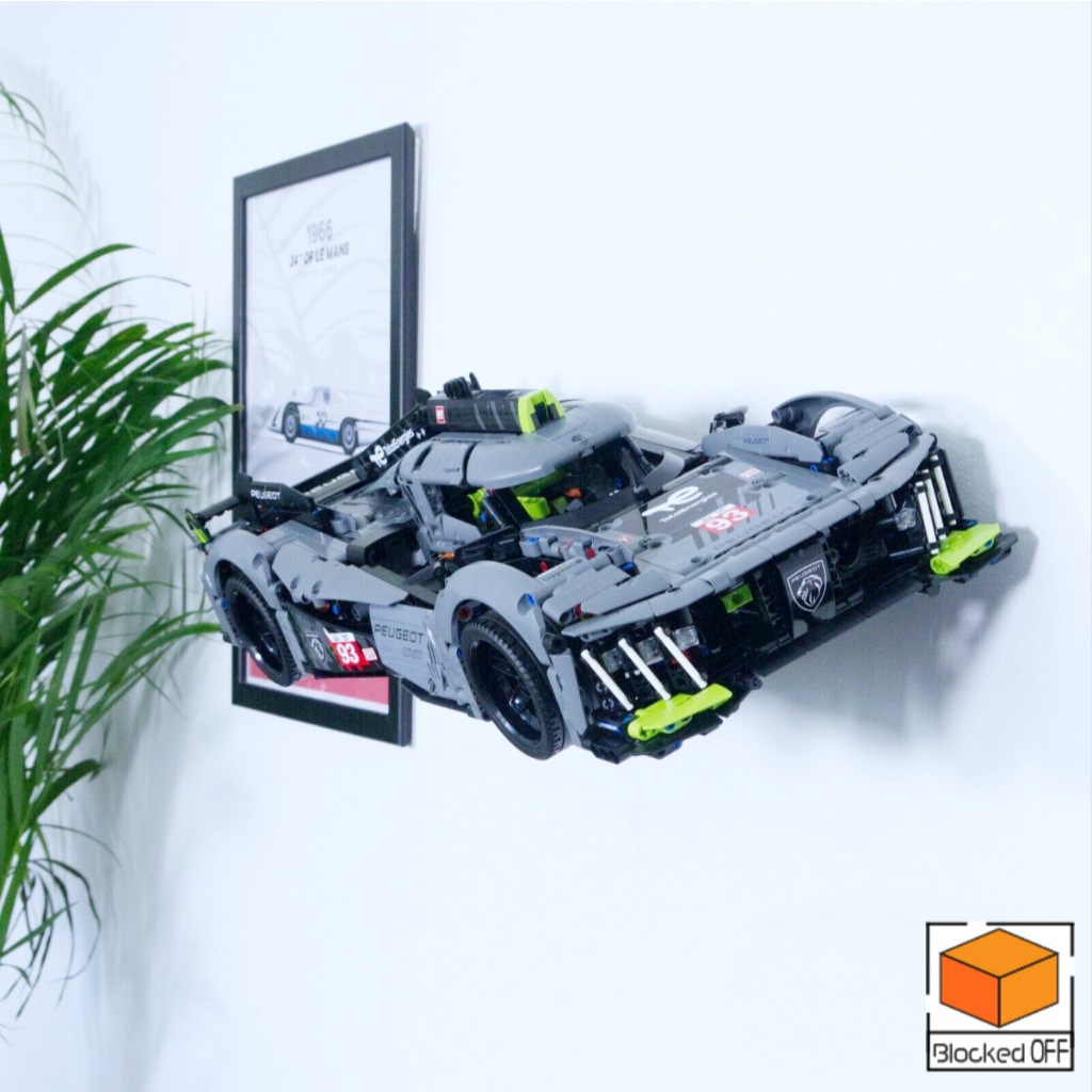 ติดผนังสําหรับ Lego Technic Peugeot 9X8 Le Mans Hypercar (42156) (2 In 1)