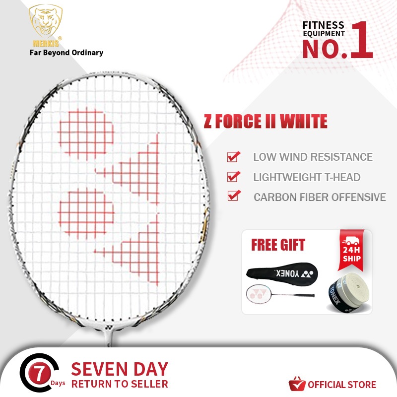 24 SHIP YONEX VOLTRIC Z FORCE II สีขาวคาร์บอน FIBEROFFENSEIVE 4U (80-84.9g) 28LBS คราดมืออาชีพ