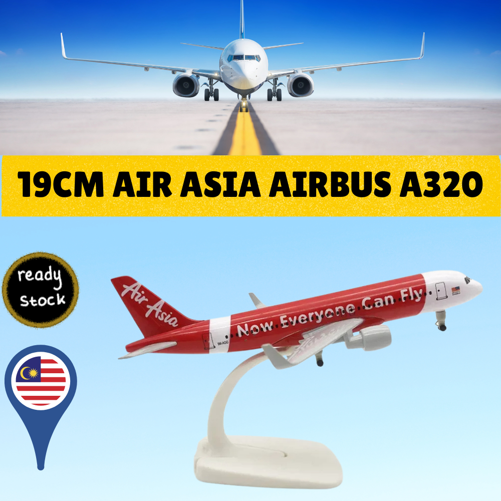 19ซม.สีแดงAir Asia Airlines Airbus A320 ล้อเกียร์Landingเรซิ่นผู้โดยสารCargoเครื่องบินเครื่องบินรุ่น