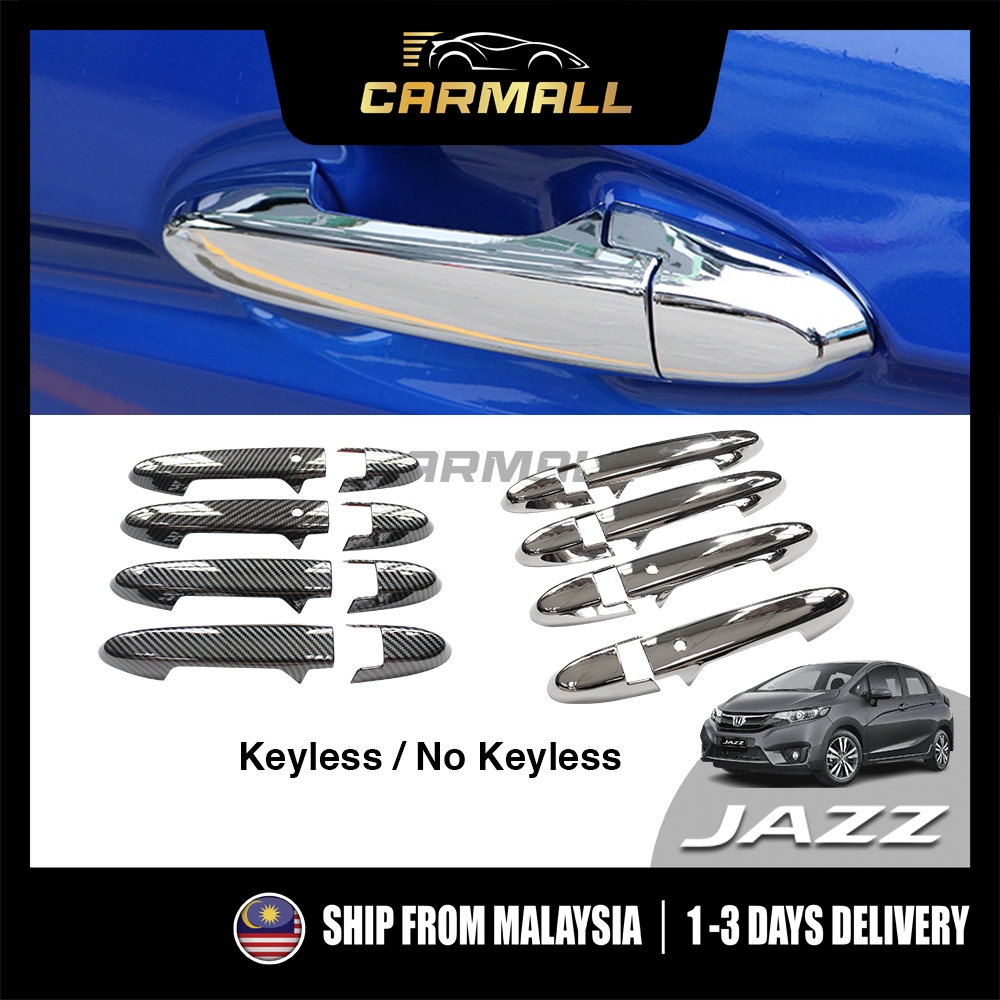 Honda Jazz GK 2013-2025 Chrome Carbon Handle Fiber Design Door Handle-Stick Type Cover Trim CarMall