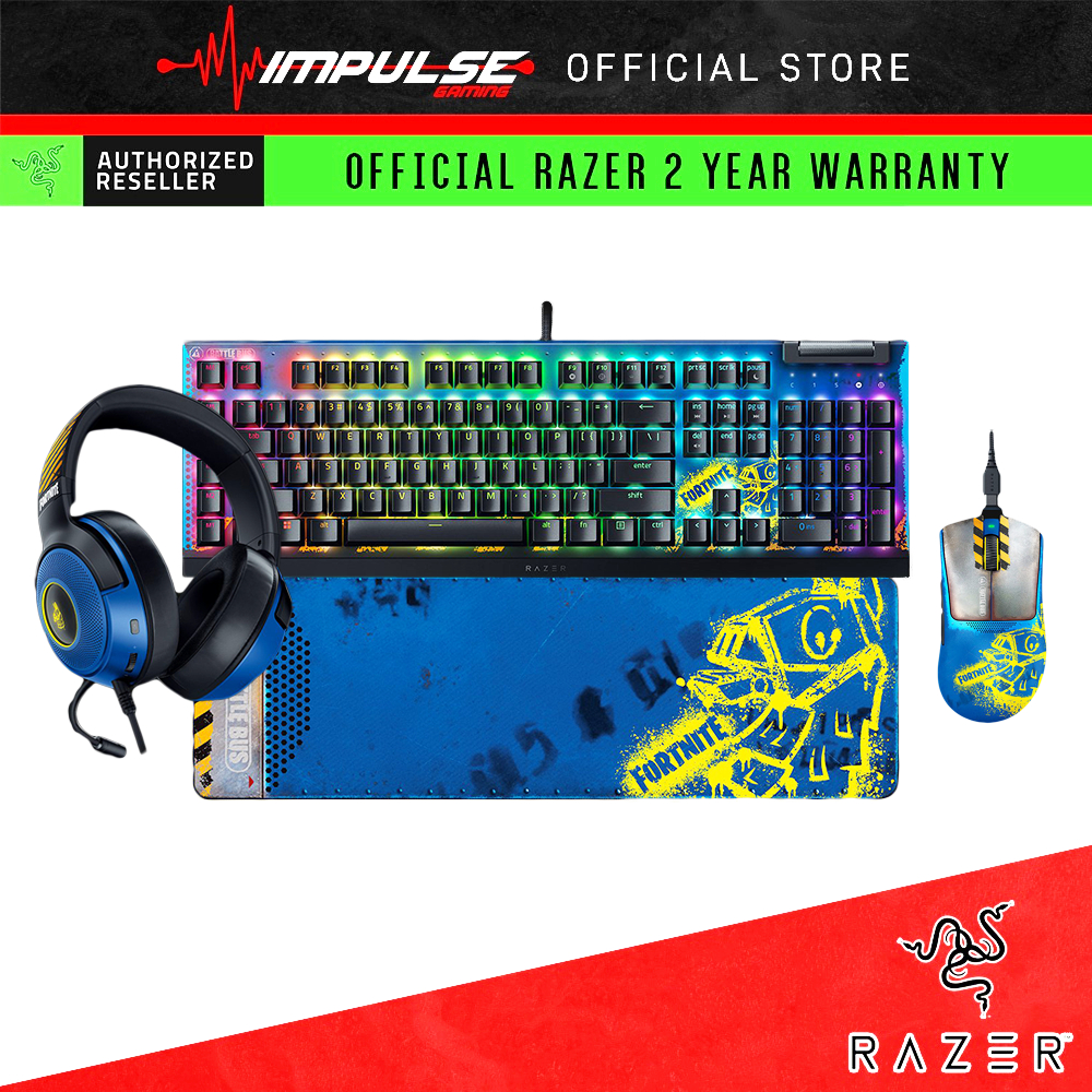 Razer Deathadder V3 Pro / Goliathus Extended Chroma / BlackWidow V4 X Yellow / Kraken V3 X Fortnite 