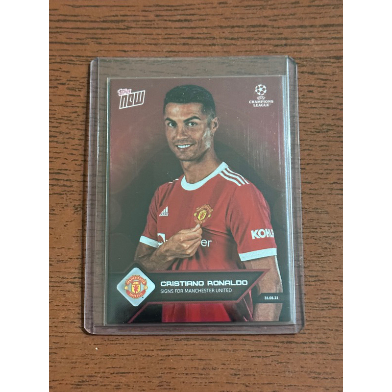 2021-22 TOPPS NOW ป้าย CRISTIANO RONALDO สําหรับ MANCHESTER UNITED UEFA Champions