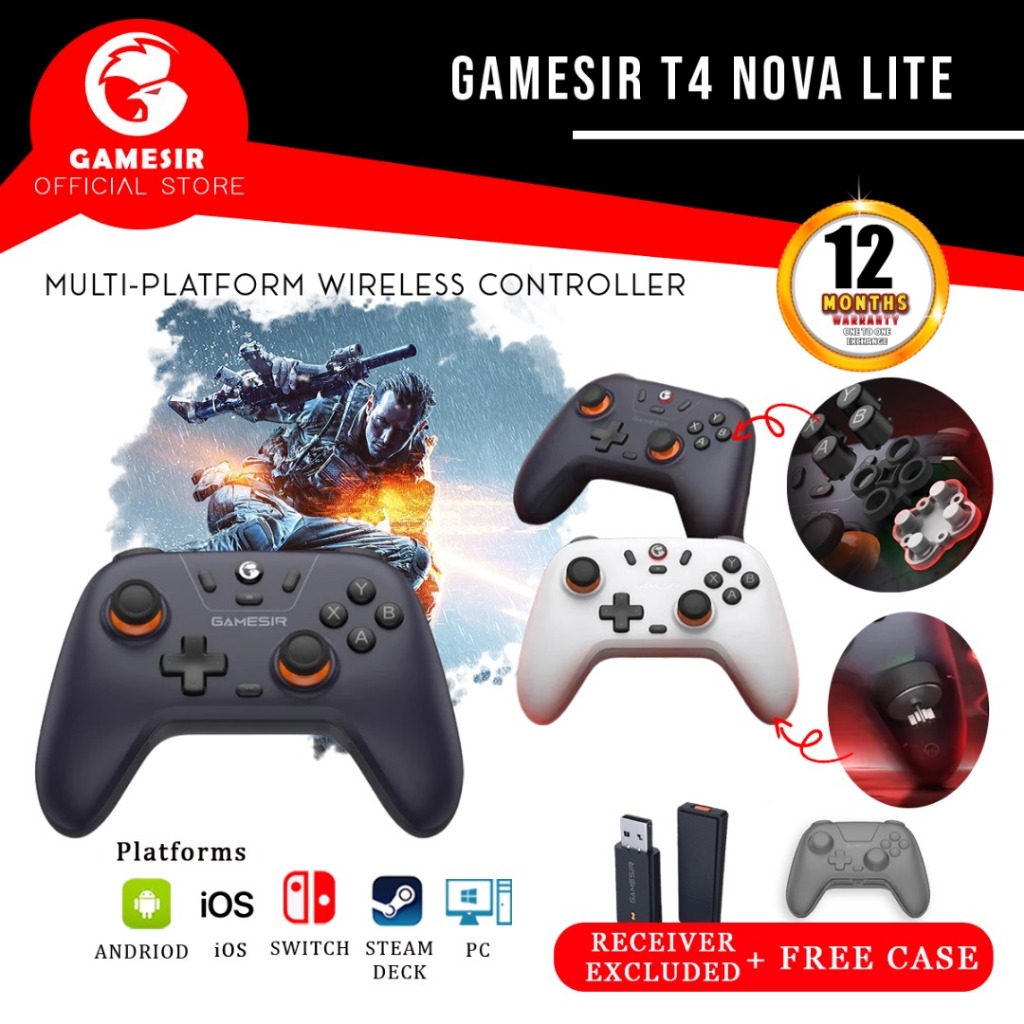 Gamesir T4 Nova Lite คอนโทรลเลอร์เกมไร้สายหลายแพลตฟอร์มบลูทูธ