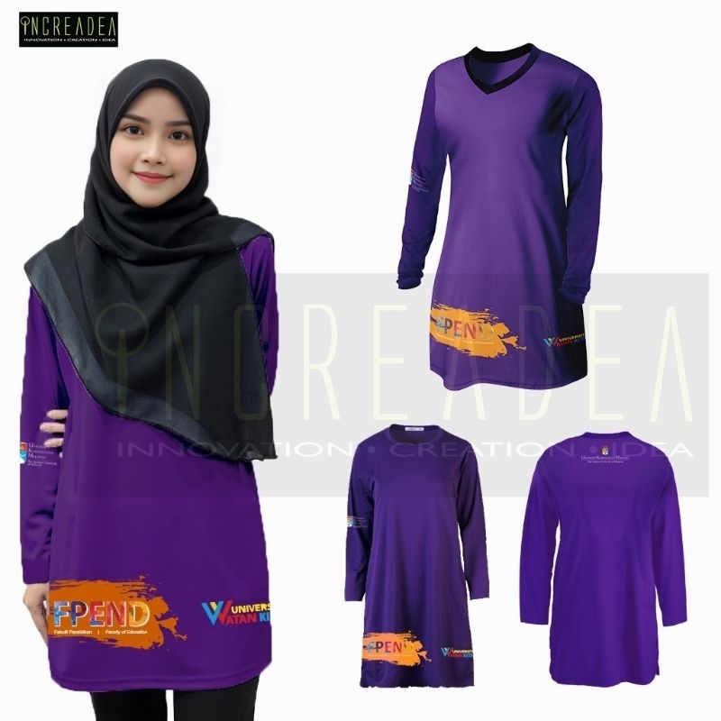 UKM เสื้อยืดไมโครไฟเบอร์ Muslimah และคอปก