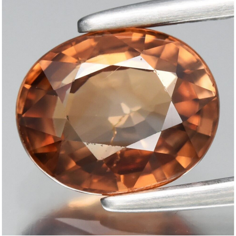 1.83ct 7.5x6mm VS รูปไข่ธรรมชาติอุ่นแชมเปญเพทายอัญมณี, Tanzania Tg812