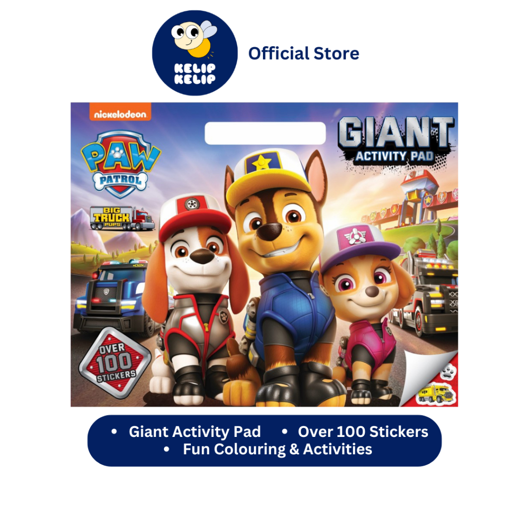 หนังสือคูริ่งกิจกรรมยักษ์ Paw Patrol สําหรับเด็กเป็นสีพร้อมสติ๊กเกอร์ 100+