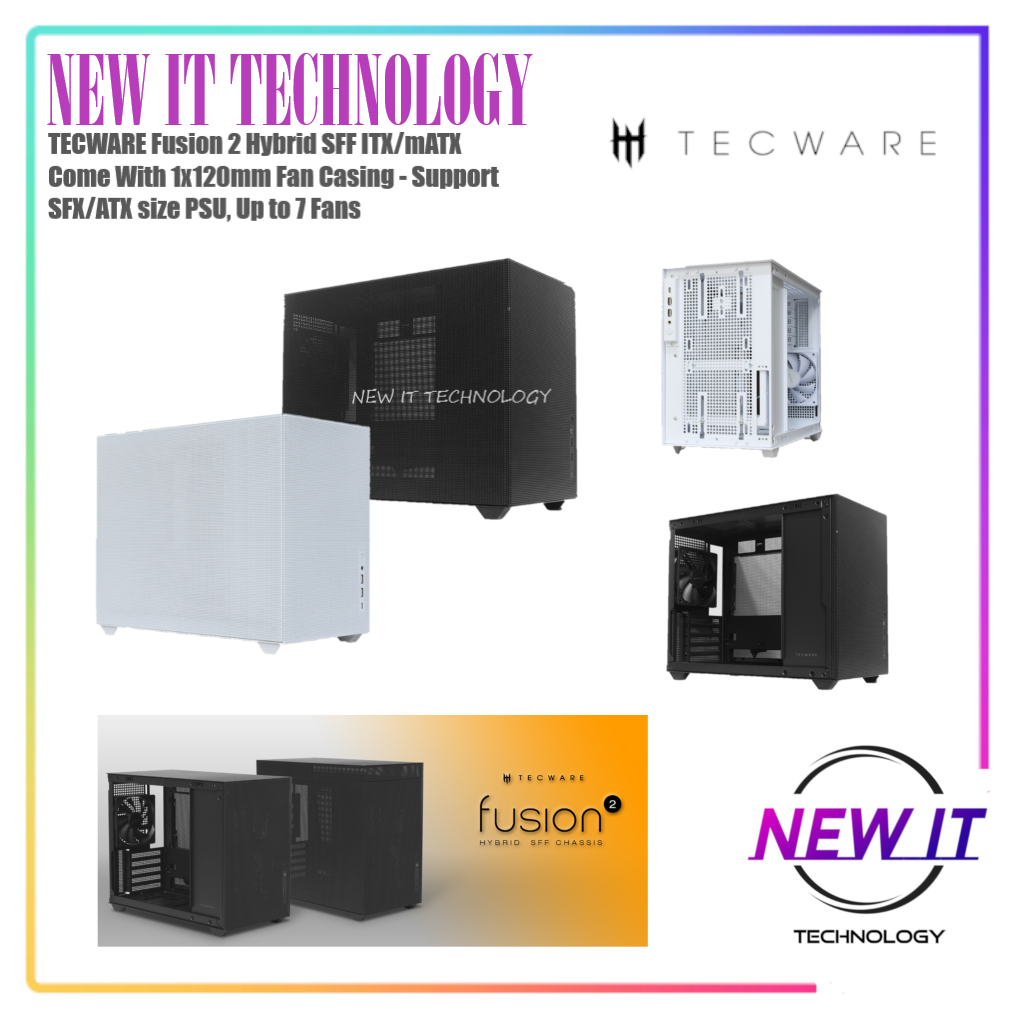 TECWARE Fusion 2 & Fusion 2 Air Hybrid SFF ITX/mATX Come With 1x120mm Fan Casing - Support SFX/ATX s