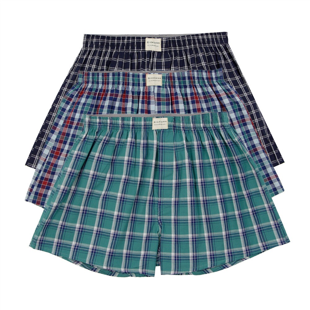 Giordano MEN Mens Cotton Poplin Boxers (3PC/Pack) 0 01179149