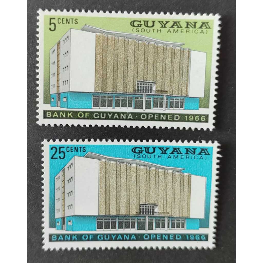 Guyana , 1966 Opening of Bank of Guyana, MINT, COMPLETE SET, FOXING & HINGED