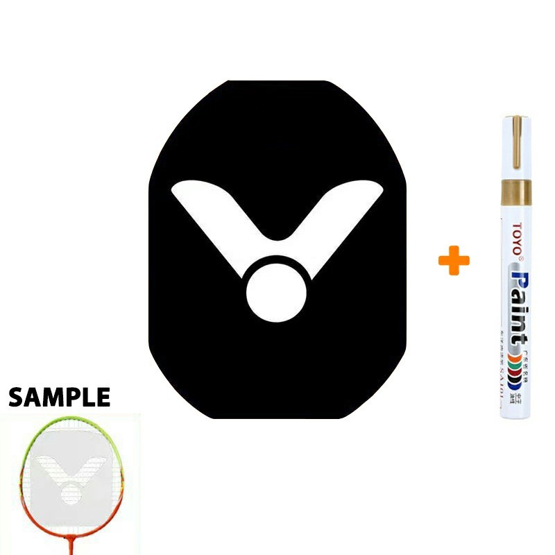 ไม้แบดมินตัน VICTOR LOGO Card Tennis Mark Stencil Board String Logo + 1x GOLD Marker Pen