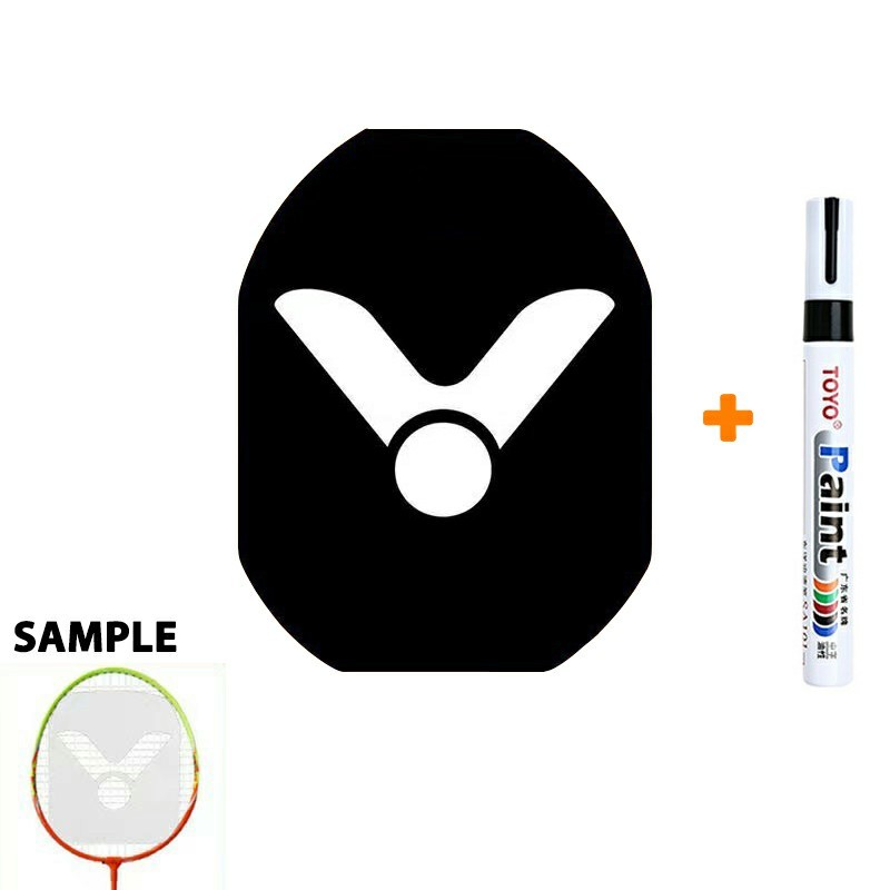 ไม้แบดมินตัน VICTOR LOGO Card Tennis Mark Stencil Board String Logo + 1x ปากกามาร์กเกอร์สีดํา