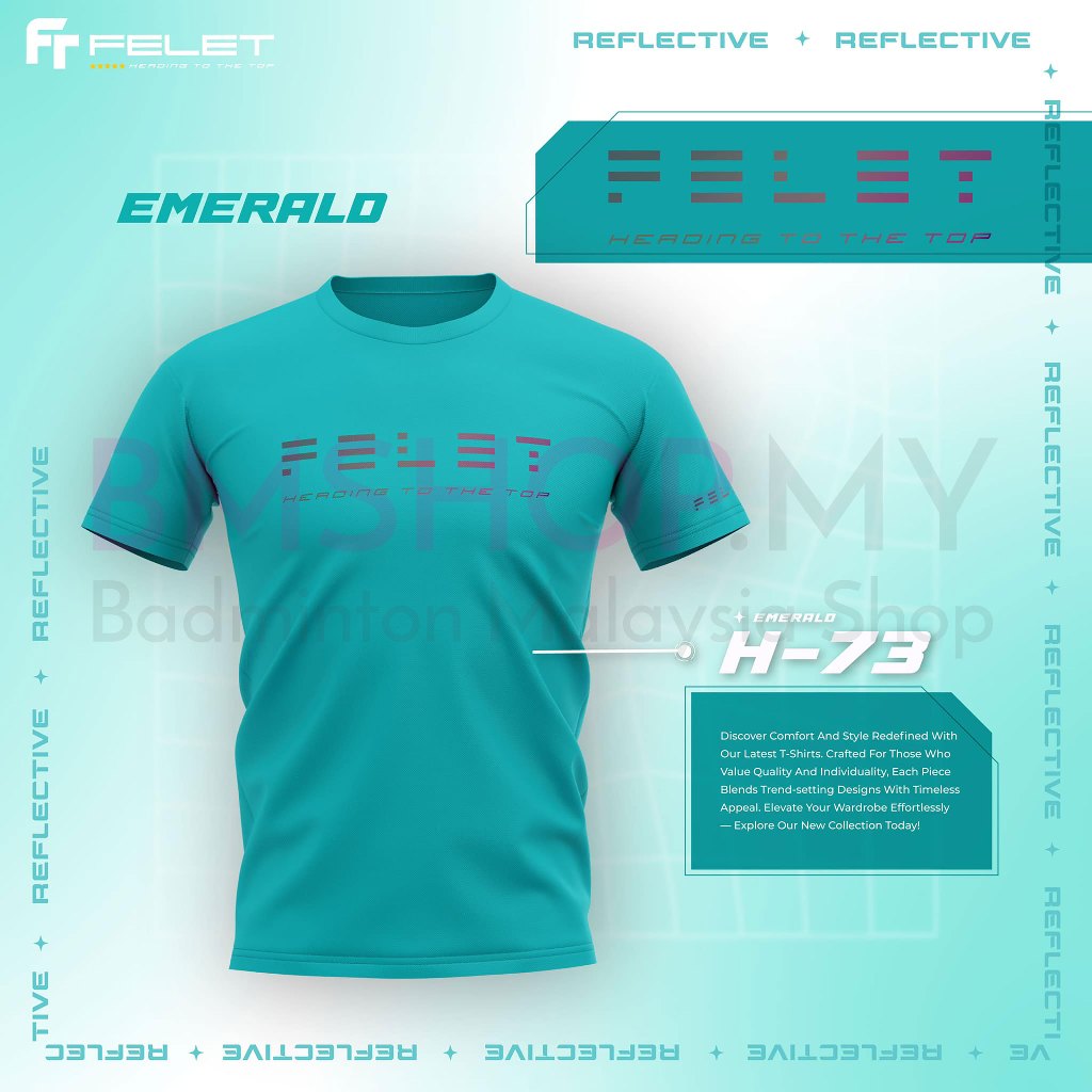 เสื้อเชิ้ต FELET คอกลม H73 (EMERALD/FOREST NIGHT/PINK/ORANGE)