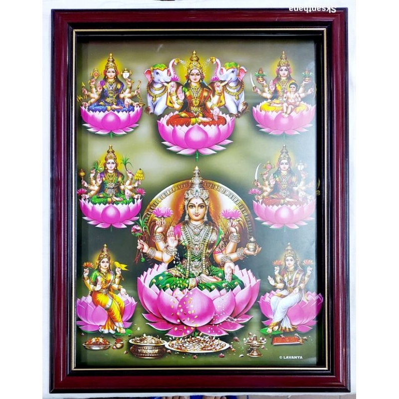 Maha Laxmi Digital Photo Frame A3 ขนาดพร้อมกระจก Astalaxmi Photo Frame