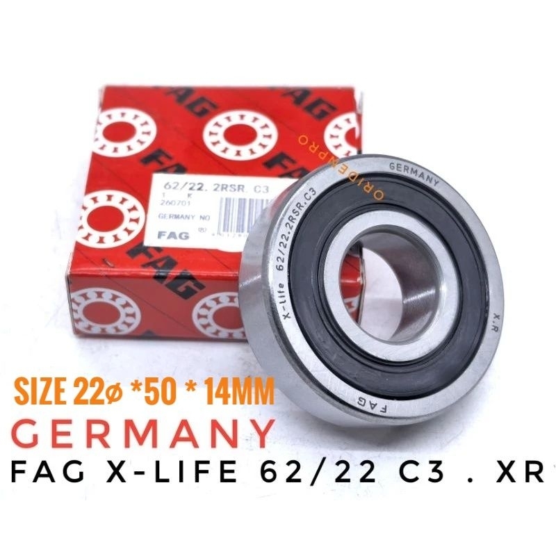 FAG Xlife 6205/22 62 22 62/22 63/22 c3 ความเร็วสูงเยอรมนีแบริ่ง 2rs 1 ชิ้น