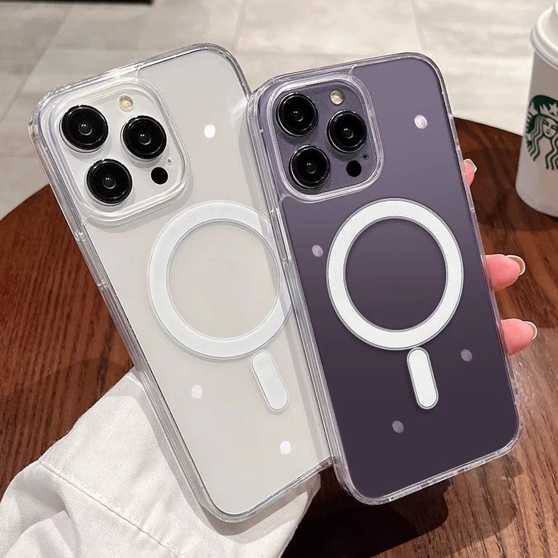 IP 15 Pro Max iP 15 Plus iP 16 Pro Max iP 16E iP 16 Plus โปร่งใสแม่เหล็กป้องกัน Soft ฝาหลัง