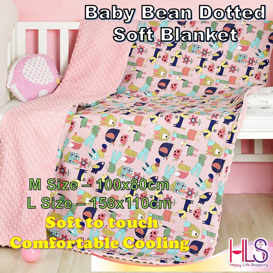HLS ผ้าห่มอุ่นขนาดใหญ่พิเศษ (80x100 ซม. / 110x158 ซม.) ผ้าห่มลายจุด Selimut Bayi ผ้าห่มผ้าฝ้ายเด็ก ผ