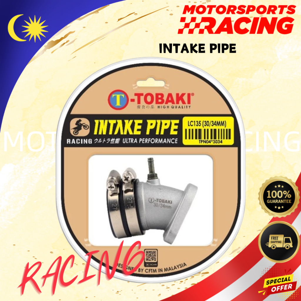 LC135 TOBAKI RACING INTAKE PIPE 28/30/32/34/36MM CARBURETOR IN IN INLET MANIFOLD YAMAHA LC 135