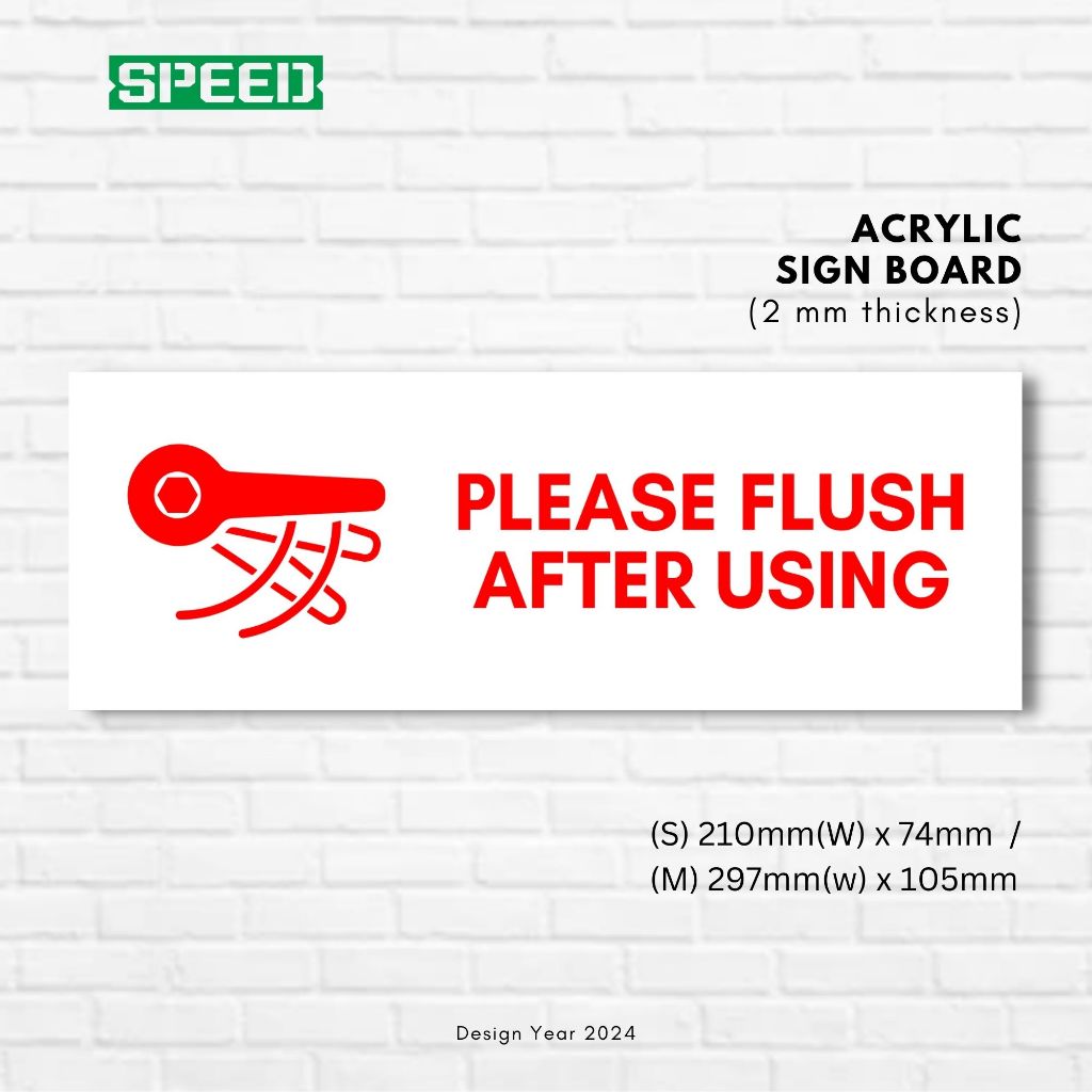 โปรดลงหลังจากใช้ป้ายบอร์ดอะคริลิค 297 มม. x 105 มม. หรือ 210 มม. x 74 มม. ACRYLICSIGN-20