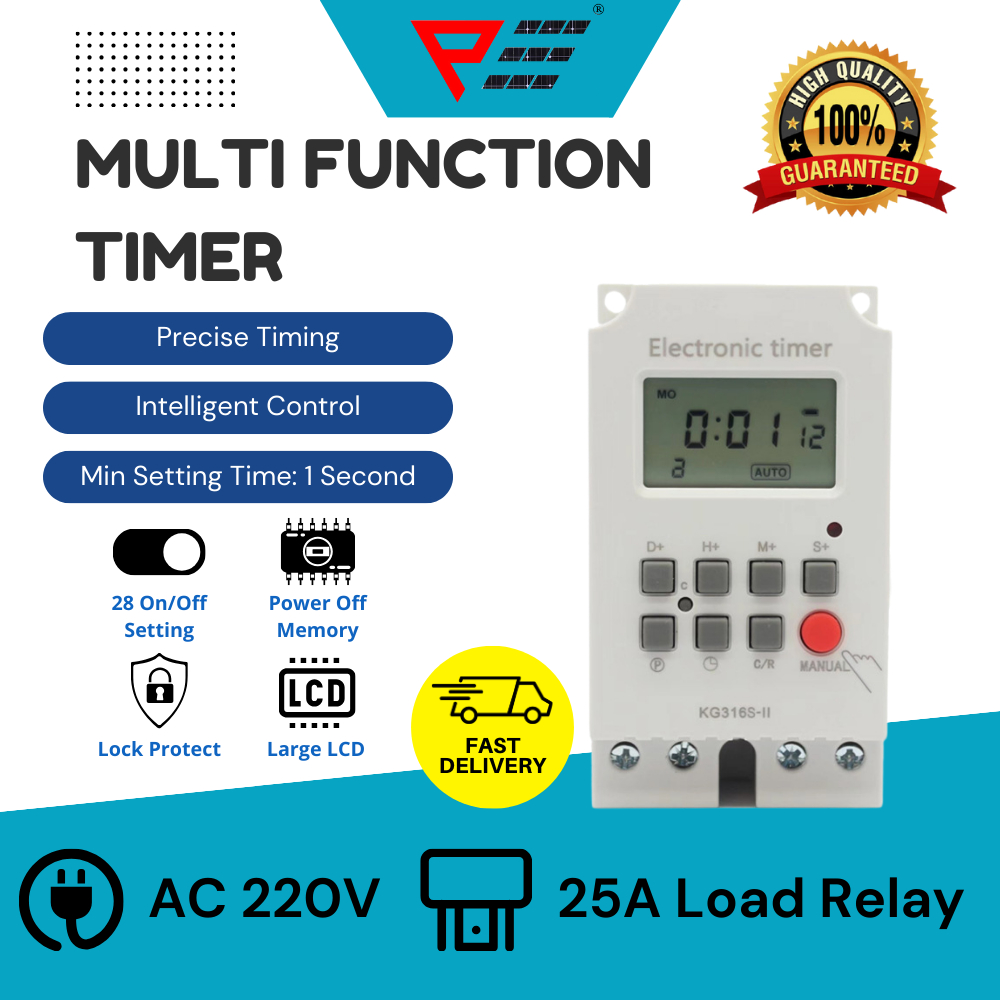 KG316S-II AC Timer 220V Multifuntion Timer Digital Programmable Electronic Timer Switch Digital Time